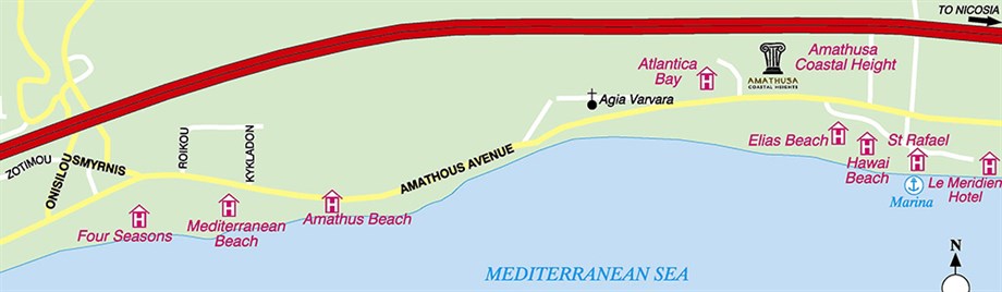 Amathusa Coastal Heights карта